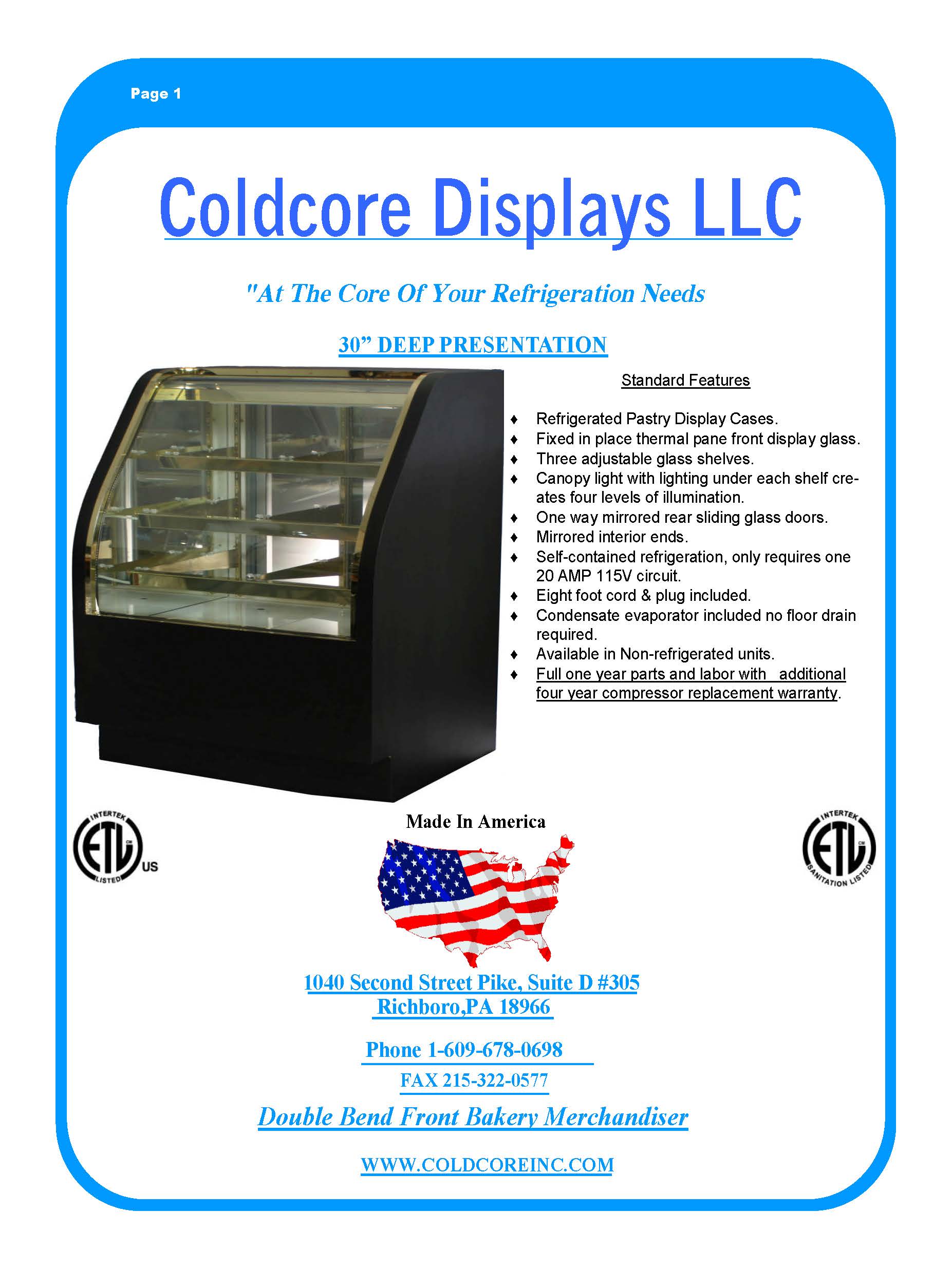 Refrigerated Display Cases | Coldcore Displays, LLC